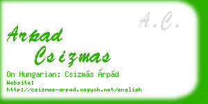 arpad csizmas business card